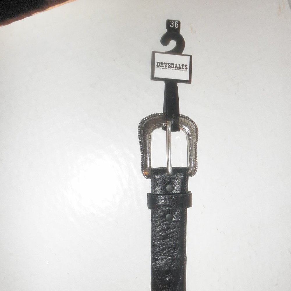 DRYSDALES BLACK LEATHER BELT SIZE 36 NEW